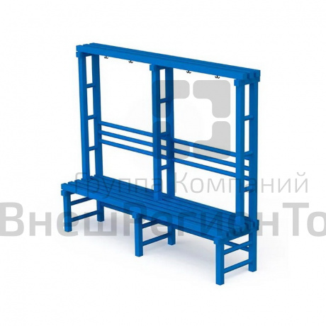 Скамейка с вешалкой односторонняя, пластик (цвет в ассортименте).