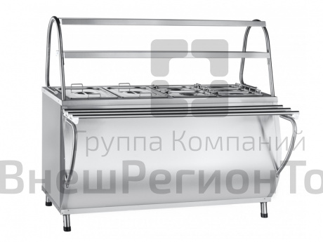 Мармит паровой для вторых блюд Патша, тепл.шкаф, 2 полки + гастроемкости, L1500 мм.