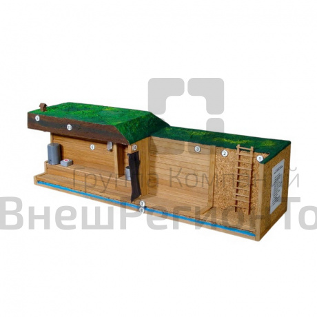 Макет простейшего укрытия в разрезе.