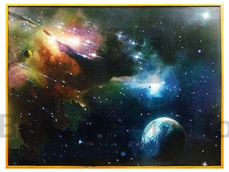 Фибероптическое панно звездное небо 1200х900 мм, аэрографическое настенное.