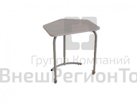 Стол модульный пятиугольный, регулируемый с колесами со стопорами.