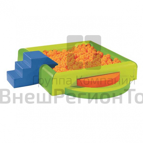 Сухой бассейн «Путешествие» (разборный, 2 полукруга, модуль-горка со ступенькой).