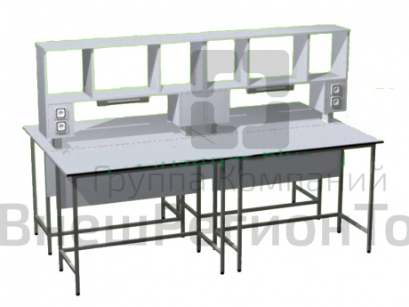 Столы островные химические лабораторные (2400-СОхСл Пластик).