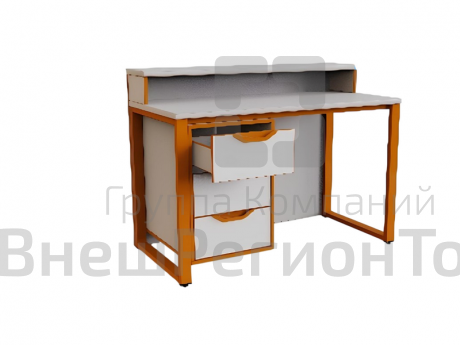 Стол преподавателя с надстройкой с ящиками.