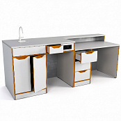 Стол лабораторный демонстрационный (с защитным, химостойким, термостойким покрытием, раковиной и пр)