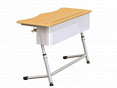 Парта двухместная "Премьера" регулир. по высоте с перфорированным экраном и полочкой