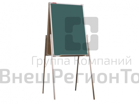 Мольберт домик двухсторонний меловой 75х50 - алюминиевый профиль.